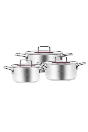 Arya Induction Based 6 Piece Midi Steel Cookware Set Pink 153. 03. 08. 2187-1 - Karaca