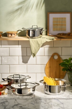 Arya Induction Based 8 Piece Steel Cookware Set 153. 03. 08. 2188-1 - Karaca