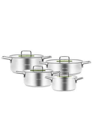Arya Induction Based 8 Piece Steel Cookware Set Green 153. 03. 08. 2188-1 - Karaca