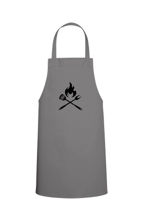 Aşçı Özel Baskılı Chef Mutfak Önlüğü Gri TTMO0502 - Tasarım Trend