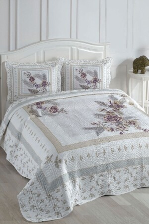 Asian Lilac Double Quilted Bedspread - Örtüm