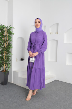 Asian Waist Tied Hijab Dress - Ensa Tesettur