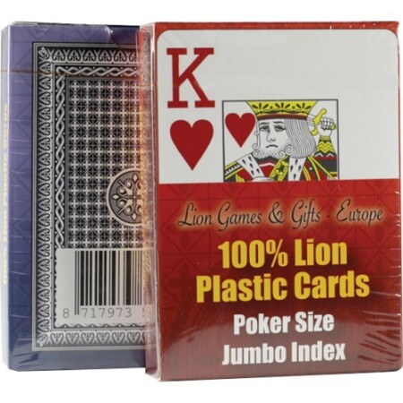 Aslan Figürlü Poker Kartları, Tekli, %100 Plastik, Poker - LION-GAMES