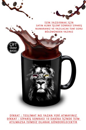 Aslan Tasarımlı Siyah Kupa Bardak Black Mug Cup - 516 gsaslan1 - yhfoto