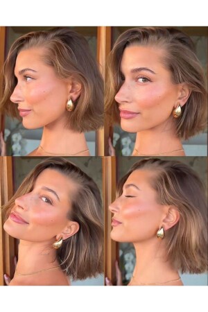 أذن قلوب من النقرة الذهبية - Aslı Jewelry
