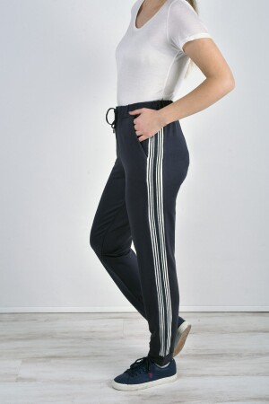 Asn Concept Women's Black Striped Knitted Fabric Sweatpants with Plus Size Option - Asn Wear