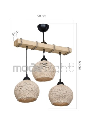 Aspen 3-teiliger Kronleuchter – Cremefarbene Yumak-Gruppe/Wohnzimmer-Kinderzimmer-Esszimmer-Küche-Vorraum-Flur ASZ. 1704 - Modelight