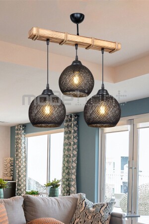 MNZ-Aspen 3-piece chandelier - Black Ball Bulk/living room-child's room-dining room-kitchen-entry-hall ASZ 1704 - كرة سود - Modelight