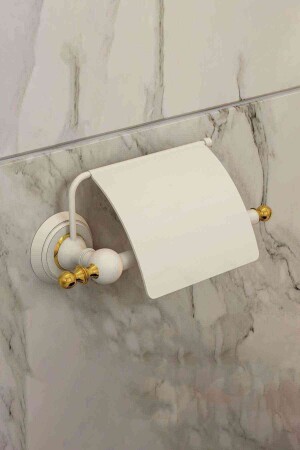 Aspendos Series Covered Paper Holder White Gold Color Brass Raw Material 5 Years Warranty AS-841382 - Mayaglory