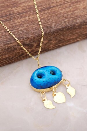 Assyrian Evil Eye Bead Gold Gilded Silver Necklace 1279 316067 - Sümer Telkari