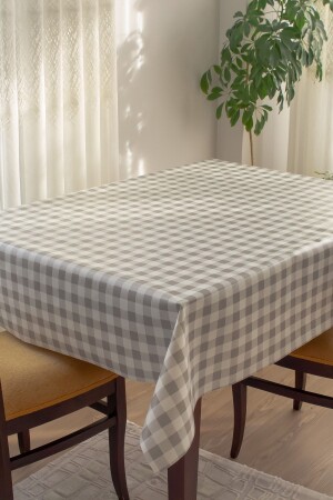 Astarlı Silinebilir Hijyenik Kare Ekose Desen Muşamba Pvc Masa Örtüsü 107-5 - Barış Home Collection