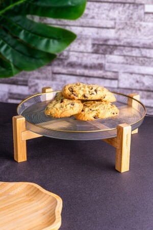 Asti - Footed Presentation Plate Gilded 28 cm B5009 - Bambum