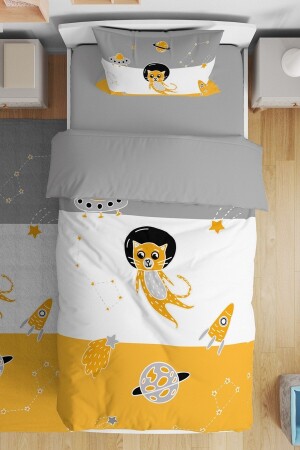 Astronaut Cat Patterned Single Baby Kids Duvet Cover Set evnev00184 - Evpanya