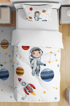Astronauten-Kind-gemustertes Einzel-Baby-Kinderbettwäsche-Set evnev00085 - Evpanya