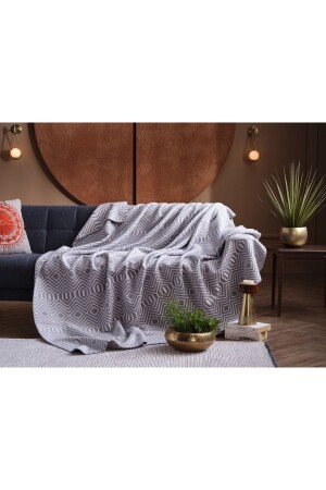 Asude Blanket Double - Gray 2Q9BTTASDE0020004 - Doqu Home