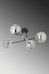 Asya 4 Lü Modern Füme Glop Camlı Plafonyer Avize ES-150 - ESSLİGHT