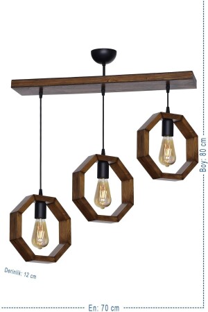 Asymmetrical 3 Row Wood Modern Wood G-867-A3 - Trendylight
