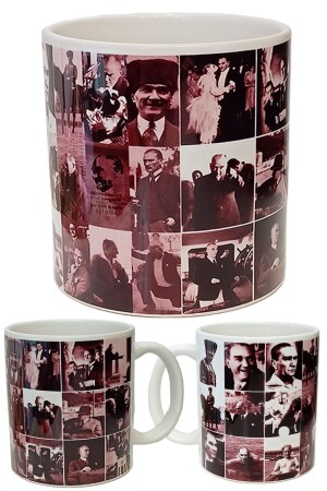 Ataturk Design Picture Collage Mug KLJATA - sendealgelsin