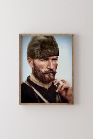 Ataturk Portrait - Oil Painting Effect - Wooden Frame dstn0500 - epiqart