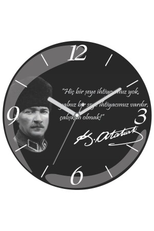 Ataturk Quiet Flows Domed Real Glass Wall Clock dop6523519igo - 3M