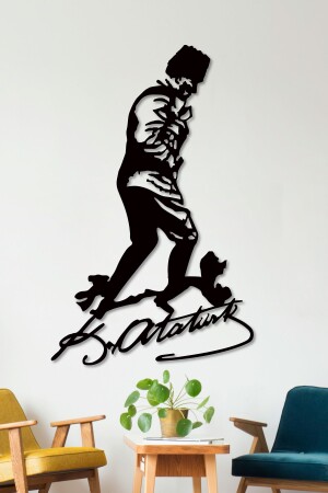 Atatürk Signed in Kocatepe Decorative Black Metal Wall Painting 1.5 Mm Thickness AtatürkKoca100 - Gowpenart