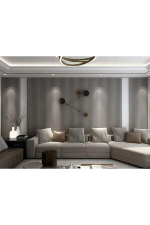Atc Anthracite Gray Prefabricated Office Residence Decorative PVC Coating Panel ATCD UPHOLSTERY - Renkli Duvarlar