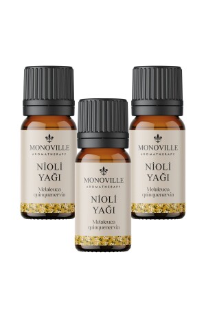 Ätherisches Nioli-Öl, 3er-Set, 100 % rein und natürlich (ätherisches Niaouli-Öl), 3 x 10 ml - Monoville