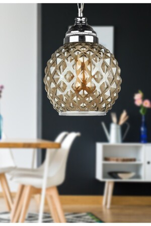 Atlanta Einzel-Kronleuchter aus Glas, geräuchert BEG1268 - Begüsa