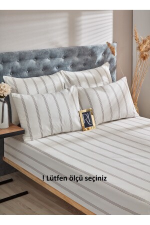 Atlantis Elastic Sheet Pillow Case Cotton Single - Double - Battal Yarn Dyed Elastic - Ricco Lifes