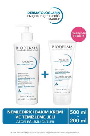 Atoderm Atopy Prone Skin Moisturizing Repair Cream & Cleansing Gel Dual Advantage Set 500&200ml - Bioderma