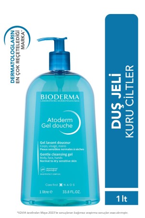Atoderm Shower Gel Family Size Moisturizing Shower Gel for Dry Skin Baby Children Adult 1 Lt - Bioderma