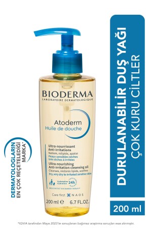 Atoderm Shower Oil Dry Skin Moisturizing Nourishing Shower Oil Niacinamide Baby Children Adult 200 ml - Bioderma