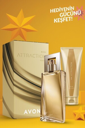 Attraction Women's Perfume Edp 50 Ml. And Body Lotion 125 Ml. Gift Package - Avon