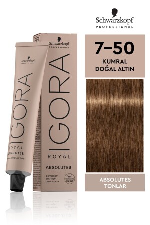 Auburn Natural Gold Hair Dye Royal Absolutes 7-50 4045787282498 - Igora