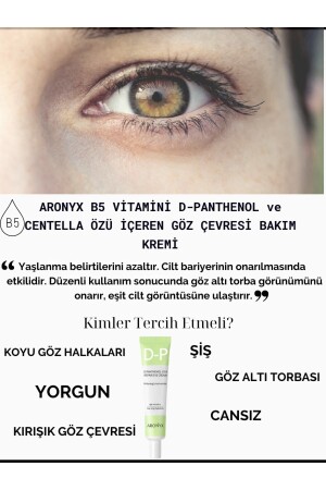 Aufhellende Augencreme gegen dunkle Flecken, Schwellungen und Falten mit D-Panthenol und Cica, 40 ml - Aronyx