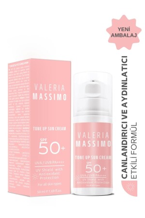 Aufhellende und hauttonausgleichende Gesichtssonnencreme mit Lichtschutzfaktor 50 und hohem Schutzfaktor, 50 ml - Valeria Massimo