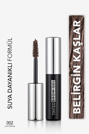 Augenbrauen-Mascara, die nicht durch Wasser beeinträchtigt wird (HELLBRAUN) – Getöntes Brauengel – 002 Hellbraun – 8682536034760 - Flormar