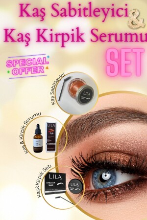 Augenbrauen-Stabilisierungswachs – Augenbrauen-Wimpern-Serum-Set - Lila Soft