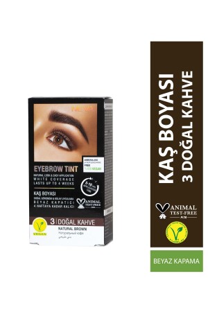 Augenbrauenfärbeset (vegan) 3 NATURAL BROWN – Natürliches Braun - Neva