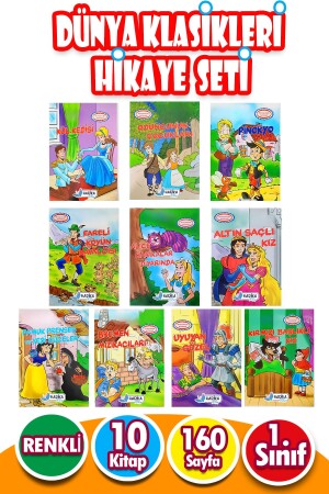 Auswahl aus World Classics 10 Büchern für Kindergarten und 1. Große Illustration für Klassenzimmer - Harika Kitap