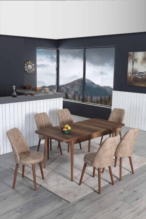 Ausziehbarer Tisch für 6 Personen, Küchentisch-Set, Wohnzimmertisch, Esstisch, Tisch-Set - Lion
