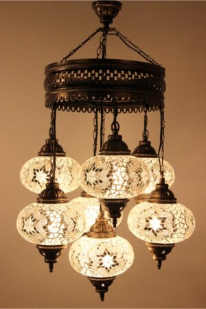 Authentic Mosaic 7-Piece Chandelier Set (white) dop7171606igo - mosaicturk