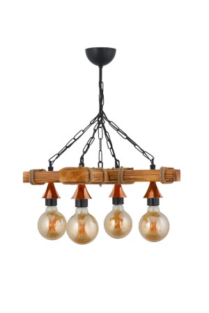 Authentic Wooden Quadruple Funnel Chandelier sef23 - ŞL Şef Light
