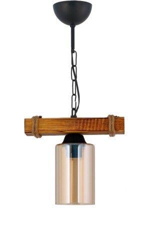 Authentic Wooden Single Pipe Glass Chandelier sef31 - ŞL Şef Light