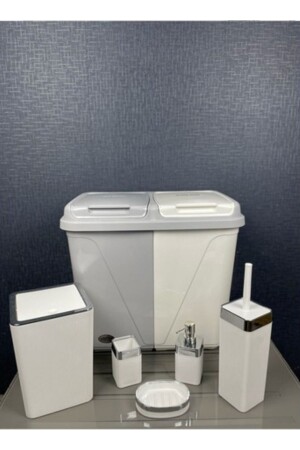 Automatic Dirty Laundry Basket and 5-Piece Bathroom Set - Ahir Ticaret