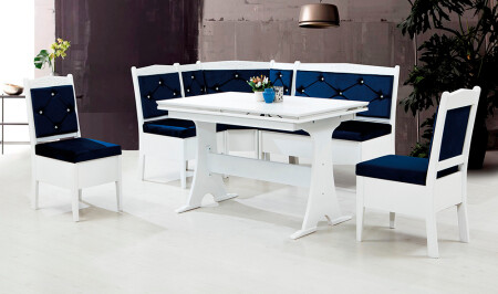 Avangarde Kitchen Corner Set - White - Cadde Yıldız