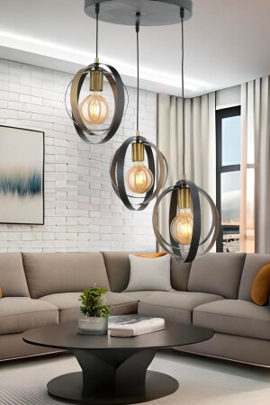 Avanos 3-Plus Sports Modern Office Chandeliers Retro Pendant Lamp Kitchen Living Room Pendant Lamp Chandelier 4098-03-BL - Apliqa