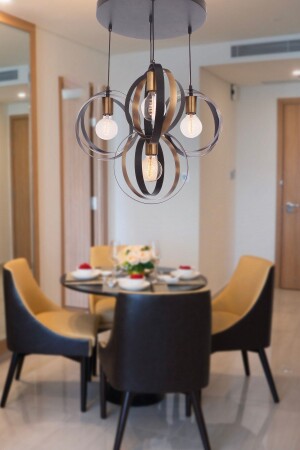 Avanos 4-Piece Modern Retro Pendant Lamp Kitchen Living Room Chandelier 4098-4-BL - Apliqa