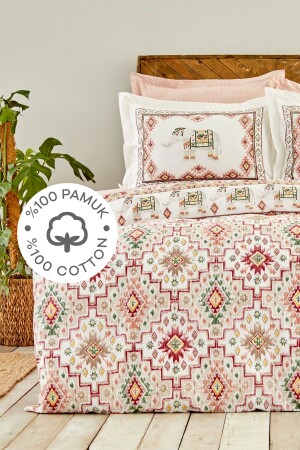 Avonos Yellow 100% Cotton Double Duvet Cover Set 200. 18. 01. 0641 - Karaca Home