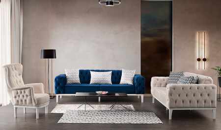 Avşa Cream Living Room Set - Cadde Yıldız